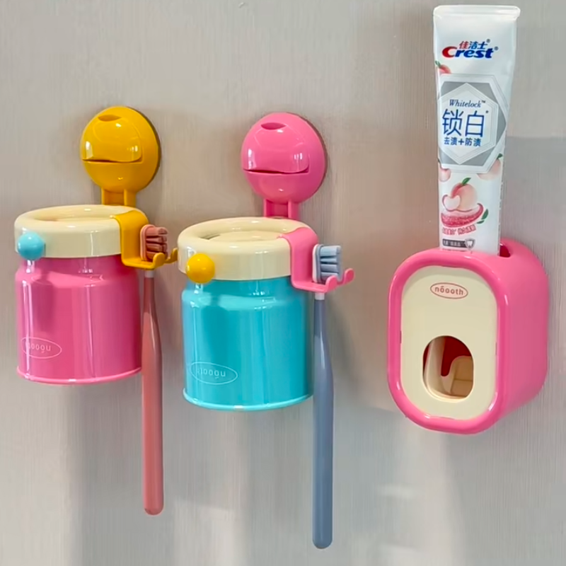 壁挂式自动挤牙膏器家用儿童懒人免打孔挤压泵牙刷杯收纳置物架,家庭/个人清洁工具,挤牙膏器,淘宝优惠券,粉丝福利购,淘宝优惠卷