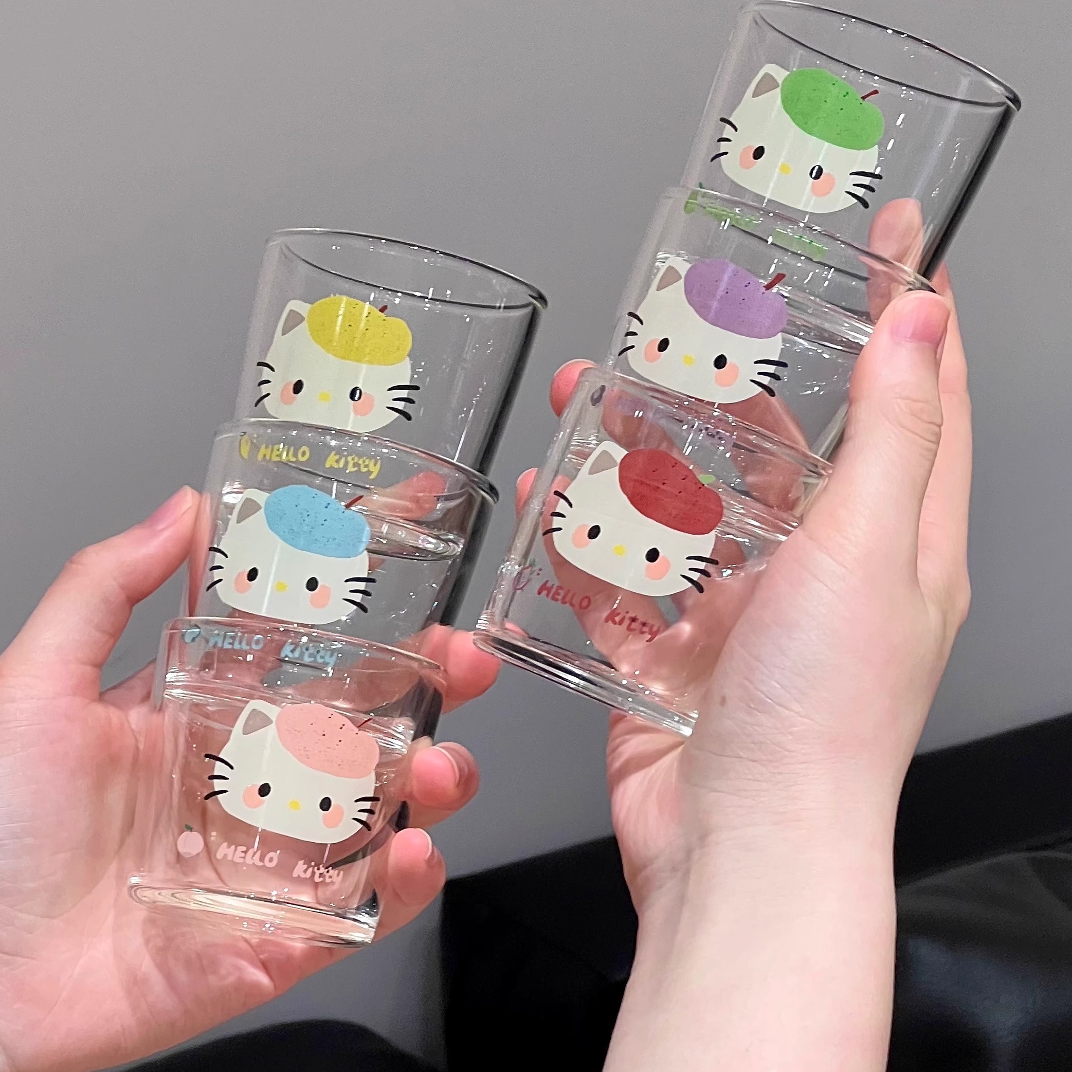 高硼硅可爱kt烧酒杯果酒白酒烈酒迷你杯套装卡通可爱聚会小酒杯