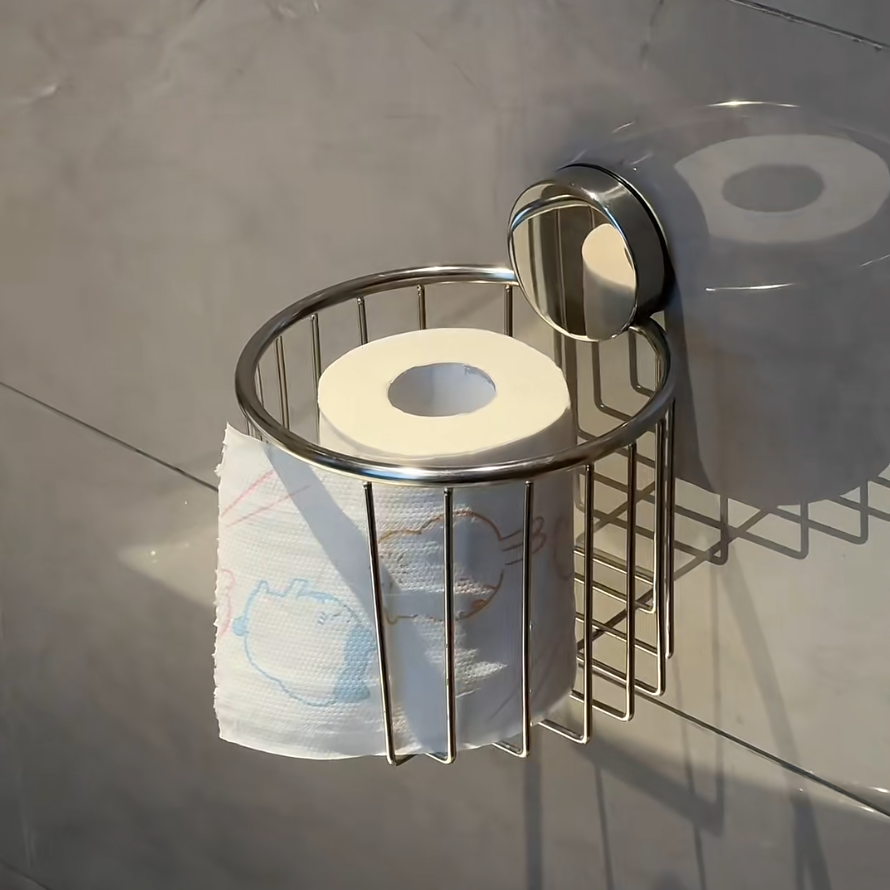 不锈钢卷纸架家用厨房卫生间免打孔纸巾置物架吸盘式壁挂置物挂杆,收纳整理,纸巾架,淘宝优惠券,粉丝福利购,淘宝优惠卷