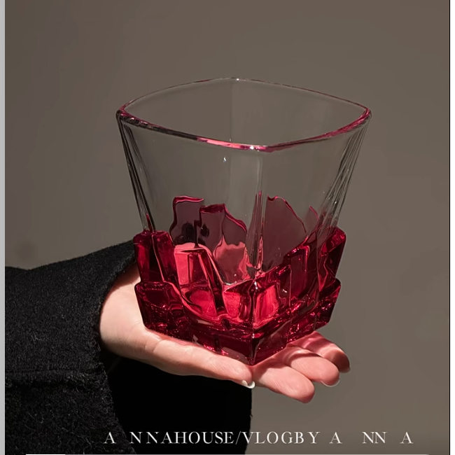 ANNA太空银冰块杯艺术感限定酒杯创意轻奢玻璃杯家饰软装搭配