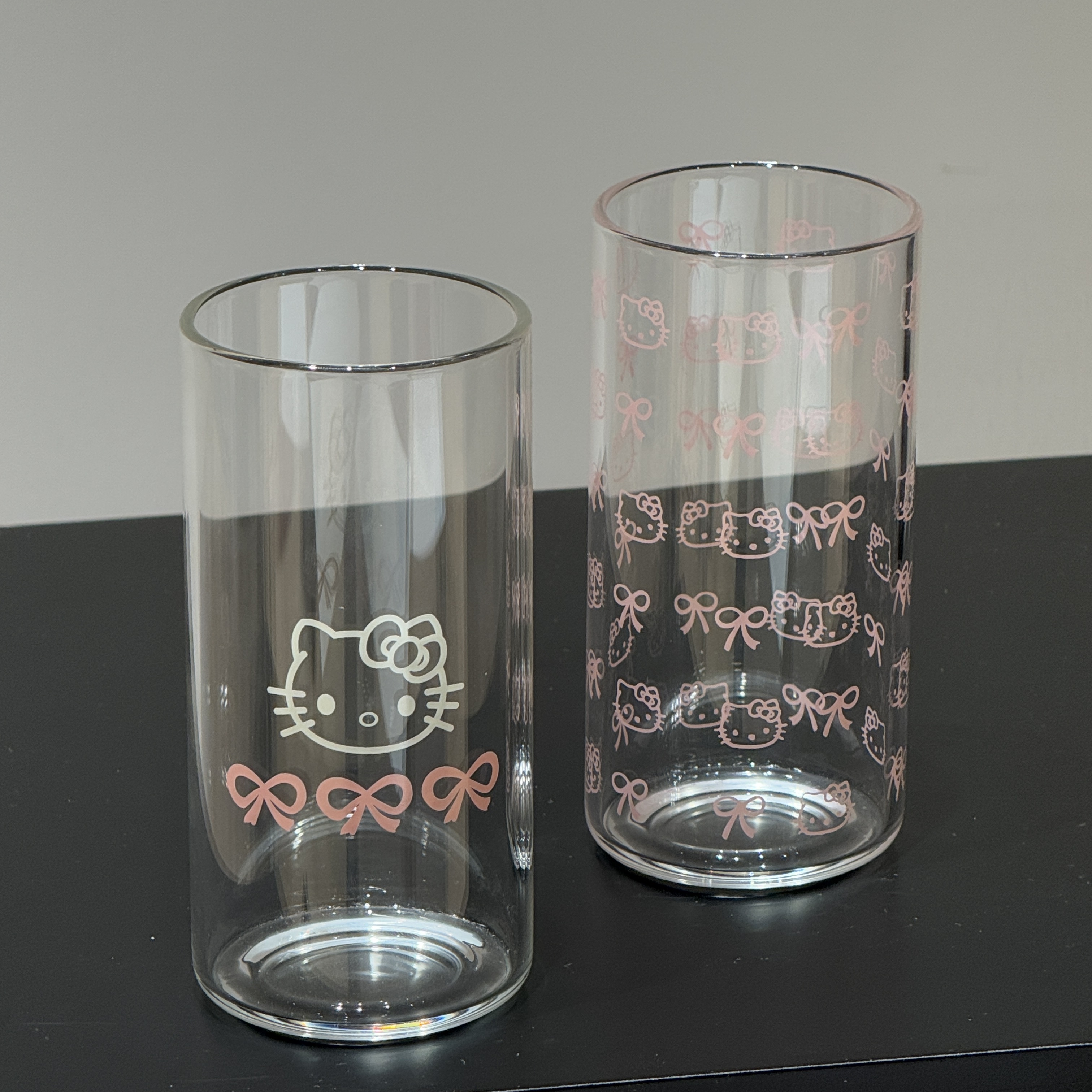 kt猫原创玻璃直饮杯家用喝水杯子果汁杯高颜值创意可爱少女心杯子