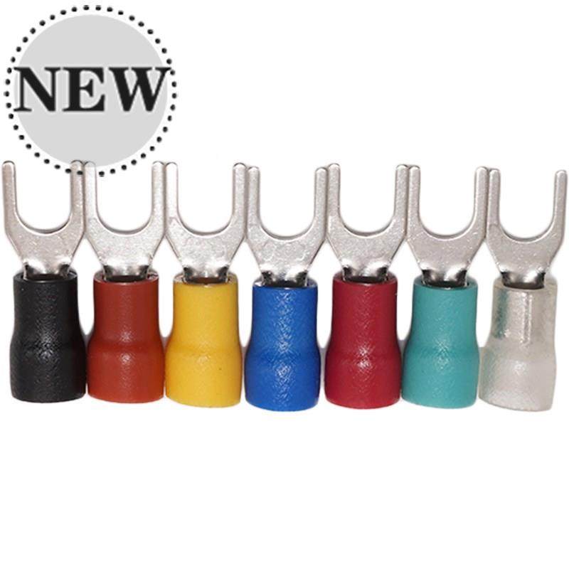 冷压端a子 叉形预绝缘端头SV2-4 叉型Y型U型 SV2-4S接线端子1000