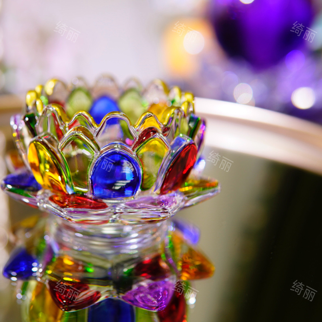 单只-轻奢人工彩绘大号莲花烛台家用客厅书房摆件,家居饰品,烛台,淘宝优惠券,粉丝福利购,淘宝优惠卷