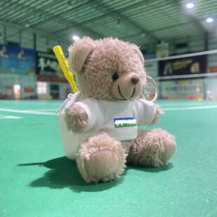 书包挂件高级感小众男生小熊迷你羽毛球拍背包挂件送搭子礼物比赛