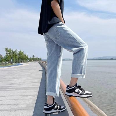 九分牛仔裤男宽松直筒
