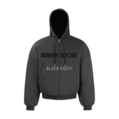 重磅拉链开衫 BLACKPARTY 秋冬款 卫衣男宽松加厚保暖连帽棉服外套