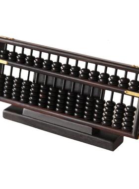 老红木迷你算盘摆件实木儿童学生珠心算盘木质风水摆饰开 业乔迁