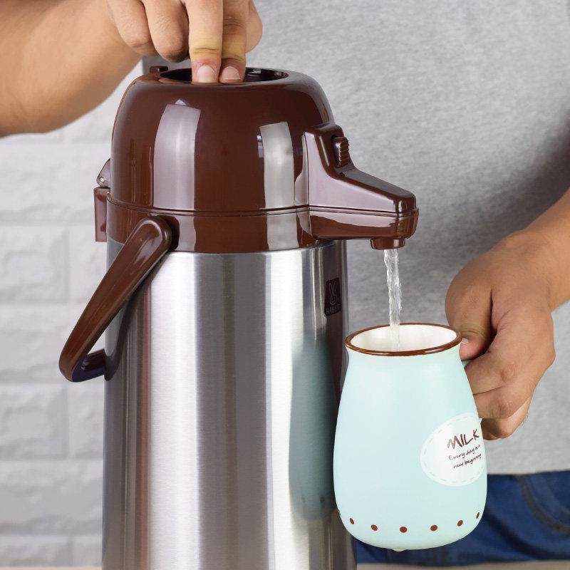 2.5L玻璃内胆按压式水壶保温壶家用开水暖瓶大容量气压式热水瓶