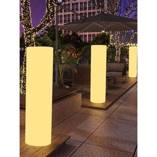 夜光户外落地灯景观灯圆柱太阳能室内走廊庭院装饰灯圆柱大气灯路