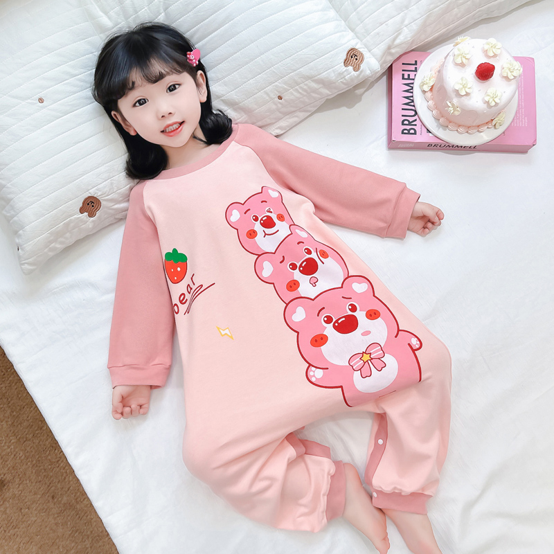 女童连体睡衣女孩春秋季