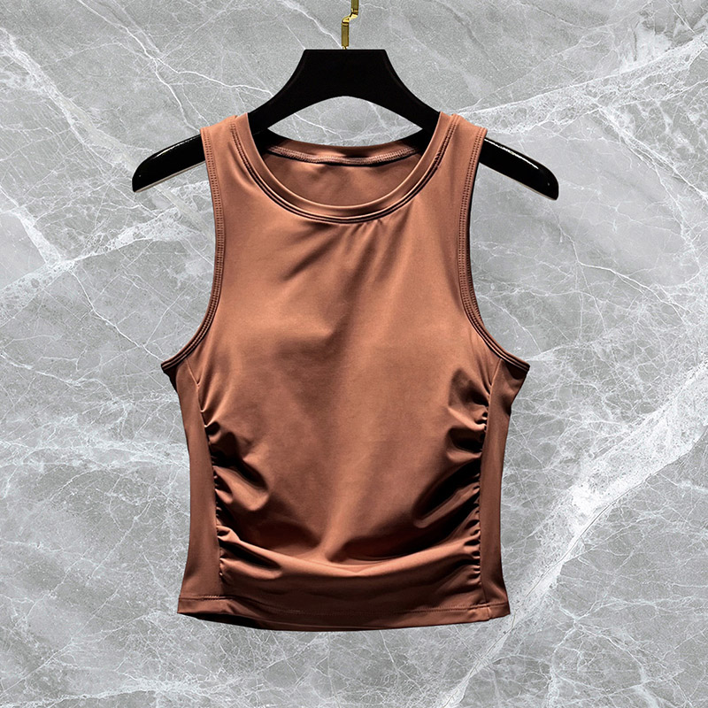 普拉提瑜伽背心高级感带胸垫