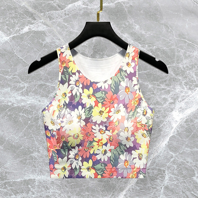 马卡龙绝美彩色瑜伽背心女2025新款夏季带胸垫运动健身训练服上衣