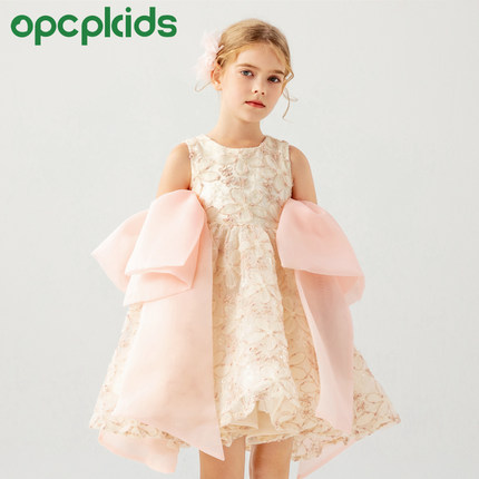 OPCP儿童连衣裙2025春夏新款女童高端礼服表演服生日宴花童公主裙
