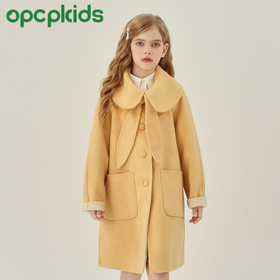 OPCP女童双面羊毛大衣
