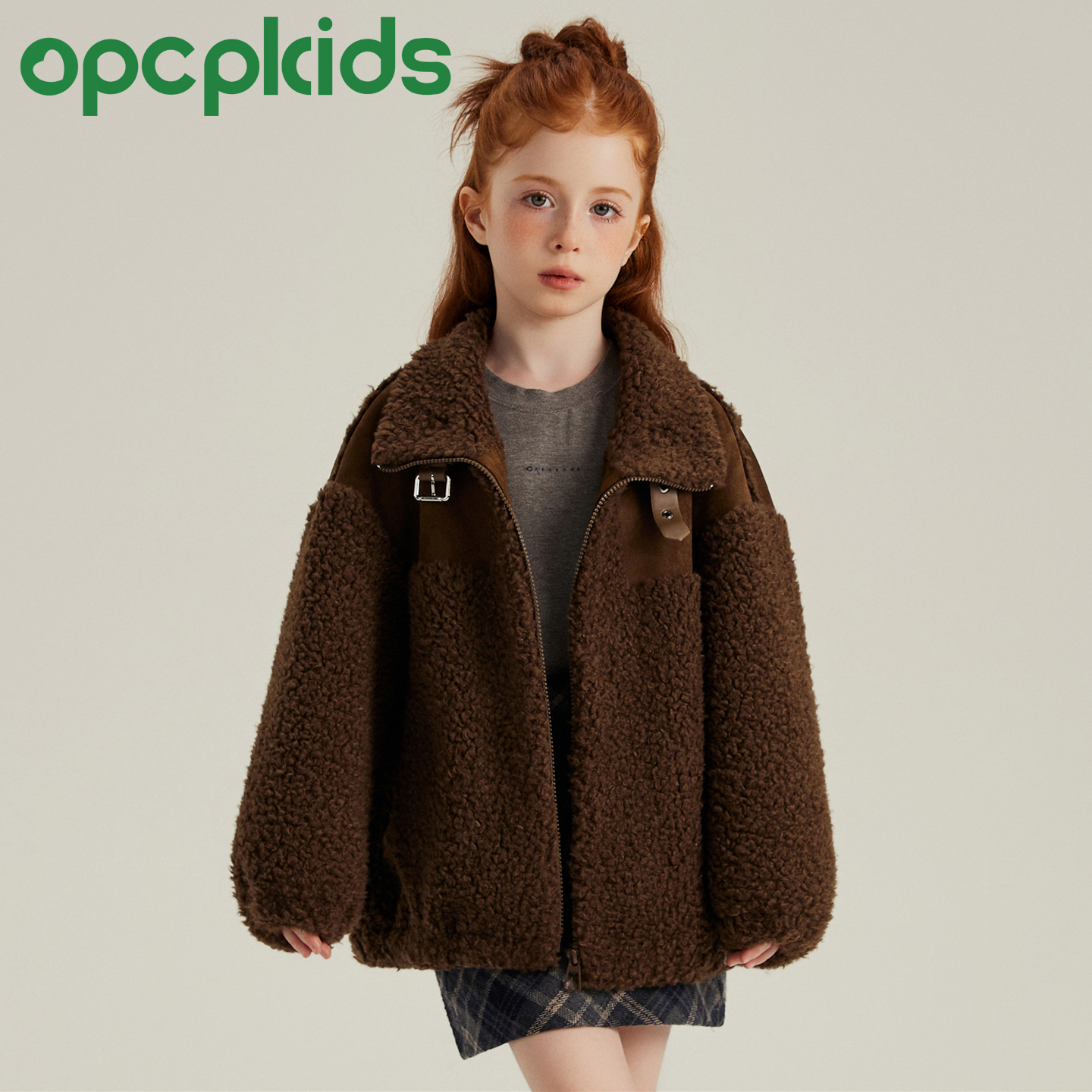 儿童皮草外套秋冬新款休闲夹克