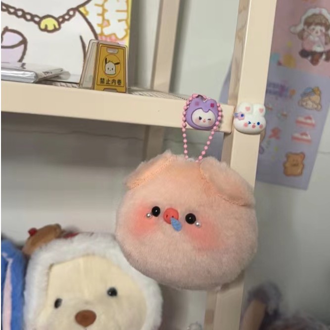 会吱吱叫的鼻涕小猪小兔头diy挂件材料包手工钥匙扣毛绒流鼻涕