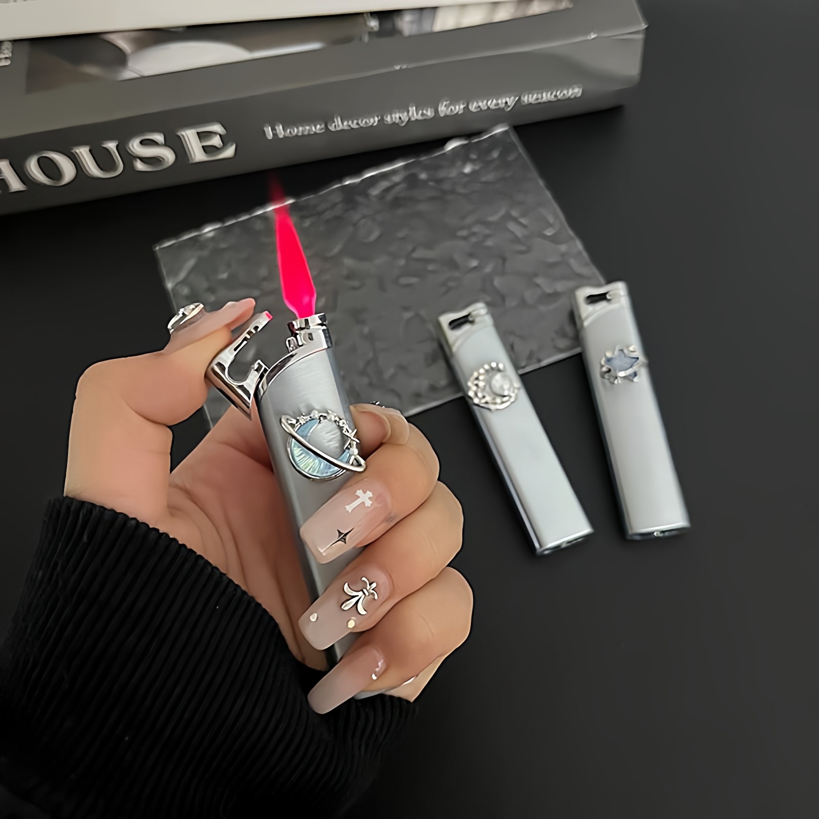 金属防风打火机防风可充气防爆粉色火焰女生独特火机男士精品火机,ZIPPO/瑞士军刀/眼镜,充气打火机,淘宝优惠券,粉丝福利购,淘宝优惠卷