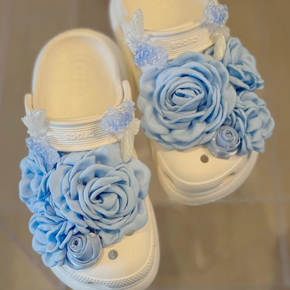 【蓝色妖姬】洞洞鞋鞋花男女生配饰适配crocs鞋扣diy装饰可拆卸朵