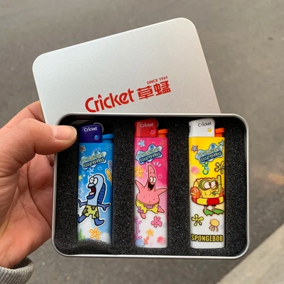 cricket草蜢火机海绵宝宝动漫卡通一次性防爆打火机可爱女生礼物