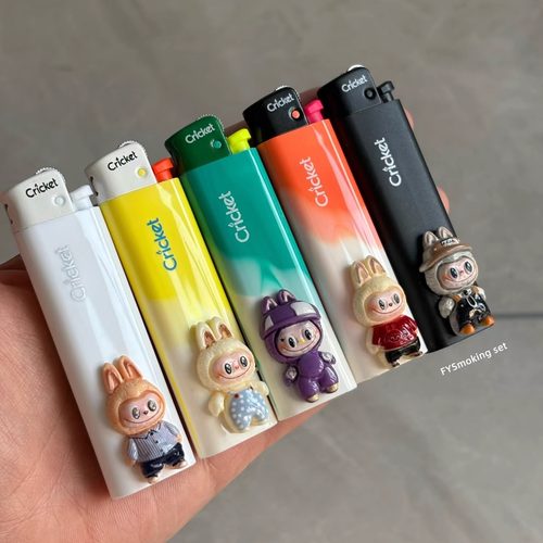 Labubu拉布布可爱打火机cricket草蜢砂轮女生礼物小火机2026新款