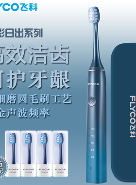 飞科电动牙刷成人家用情侣款充电式全自动声波震动软毛牙刷FT7105