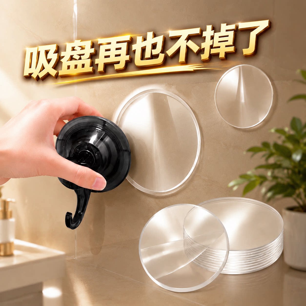 吸盘辅助贴双面强力高粘度支架专用上墙面固定器无痕置物架粘贴片