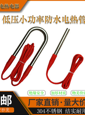 低压防水直流加热棒12V潜水鱼缸加热管24V车载小功率电热管热水器