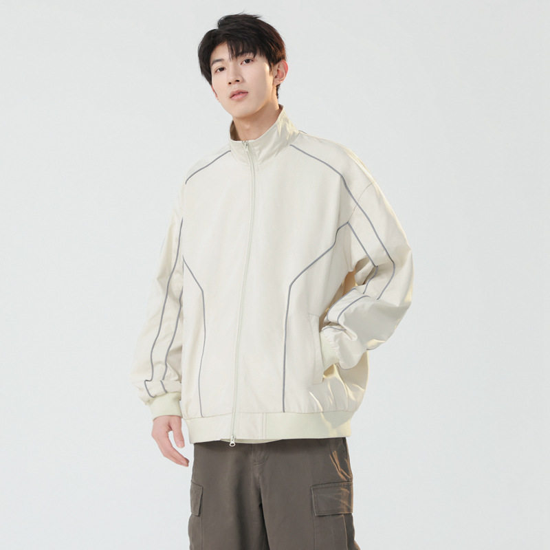 春秋运动夹克男外套休闲潮牌痞帅时尚港风宽松学生帅气百搭长裤子