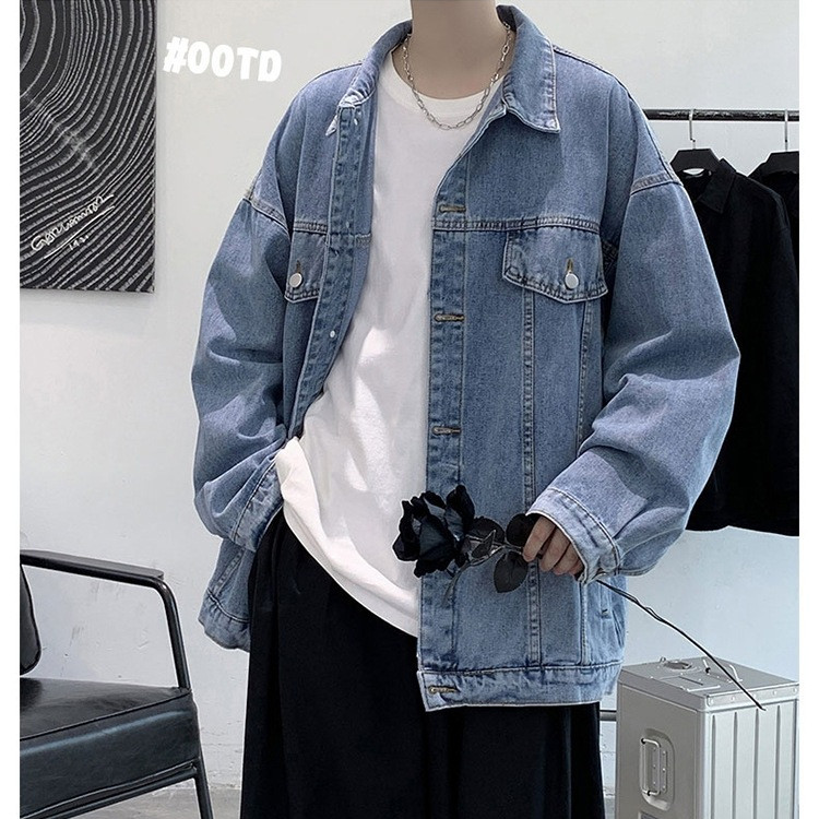 牛仔外套男春秋复古痞帅