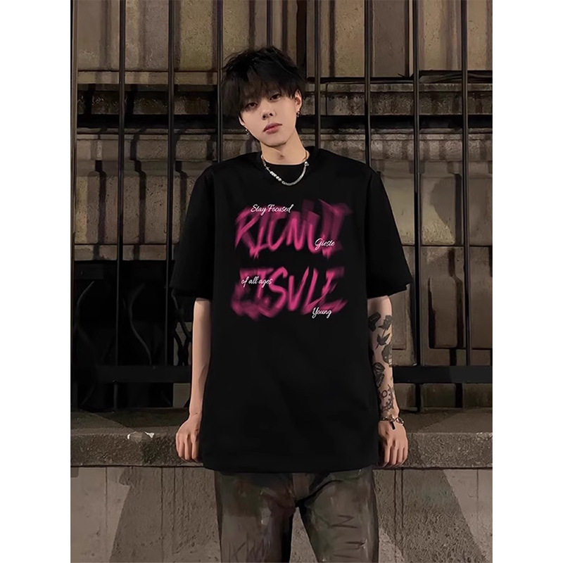 美式重磅短袖T恤男款2026新款潮流夏季潮牌纯棉痞帅高街男生半袖