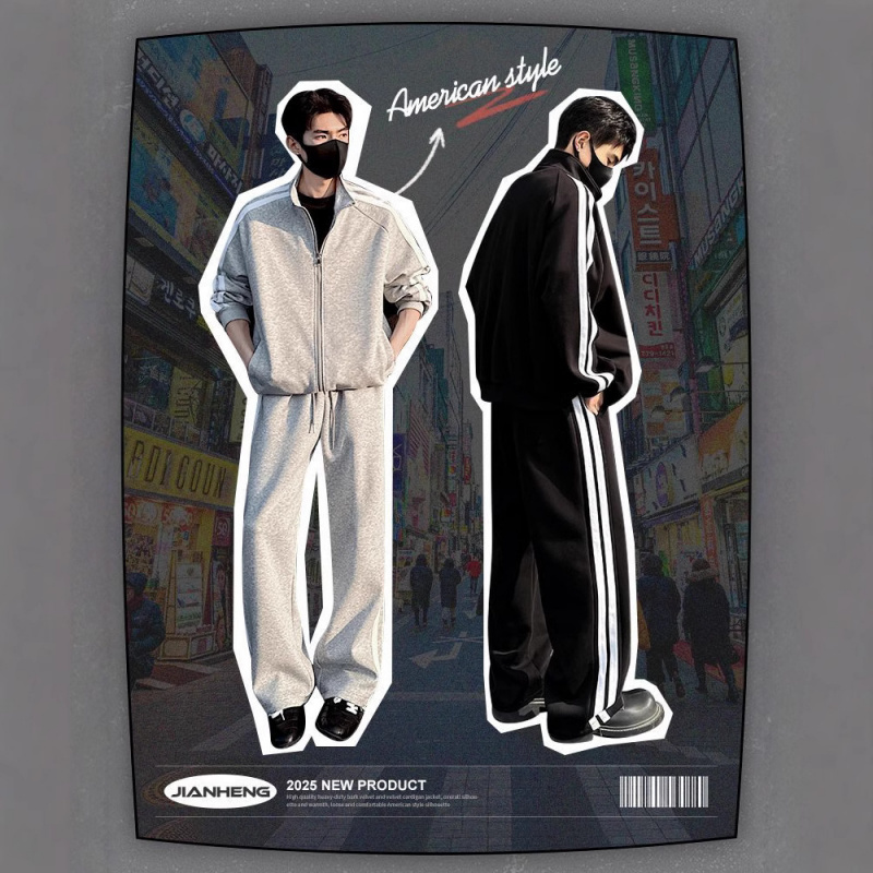 运动套装男潮牌休闲外套宽松卫衣