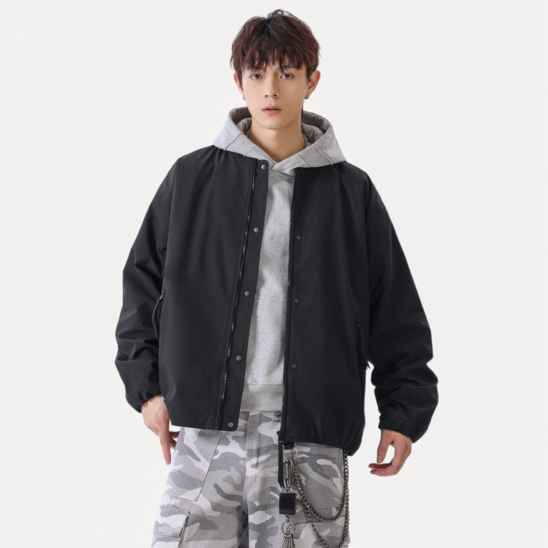 简恒美式高街立领工装飞行员夹克男潮牌拉链设计感休闲棒球服外套