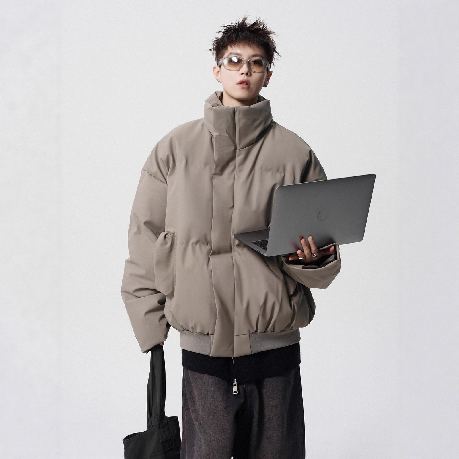 美式复古短款立领面包服