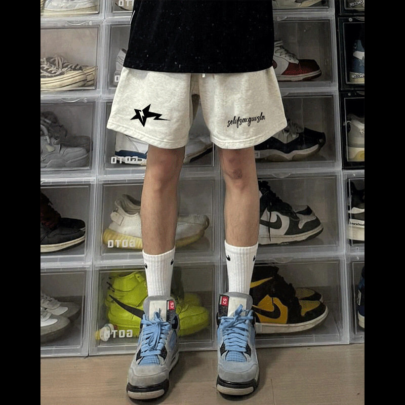 美式潮牌高街星星字母印花休闲宽松短裤男款夏季篮球运动五分裤子