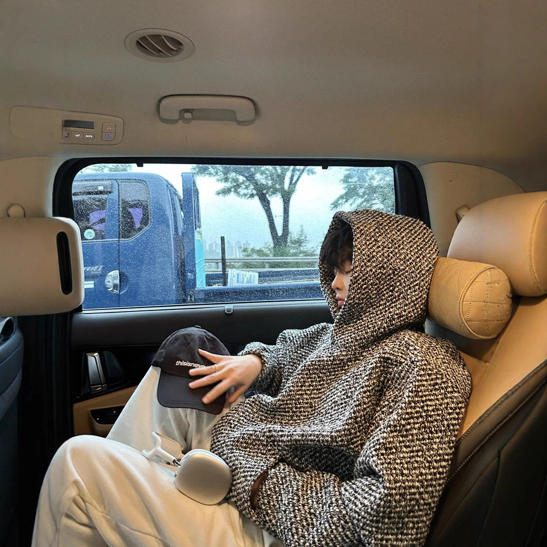 小香风男款春季粗花呢卫衣