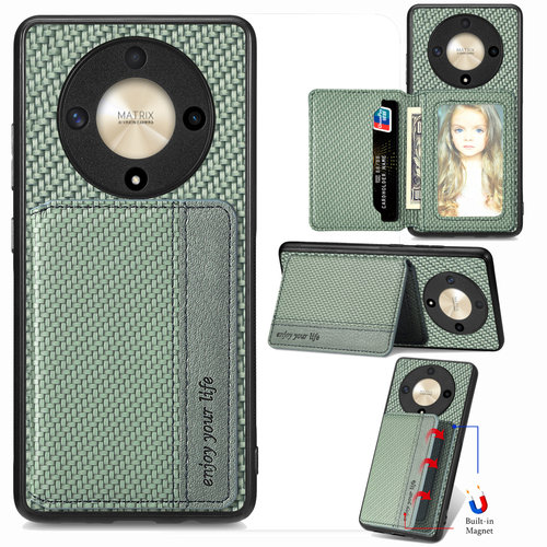 放照片卡包适用荣耀magic8/7pro手机壳500新款400零钱包X9B卡夹X9D放卡X70插卡X9C卡套X50GT带支架X60证件套6