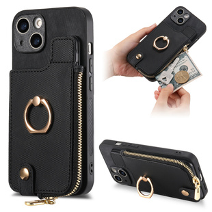 卡包拉链16适用苹果15手机壳13带支架iphone14promax卡包XS可插卡12放卡片11卡槽XR新款 SE指环 8plus钱包6S
