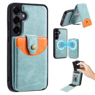 MagSafe卡包适用三星S25Ultra手机壳S24插卡S23+磁吸S22plus放卡片S21FE可支架S20新款A55无线A56充电A16套52