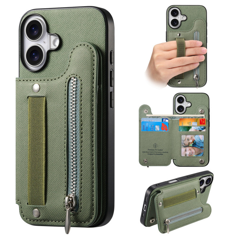 适用苹果15promax手机壳带卡包iPhone16pro多卡槽零钱包14plus插卡可放卡13收纳包12pm新款11储物装卡保护套