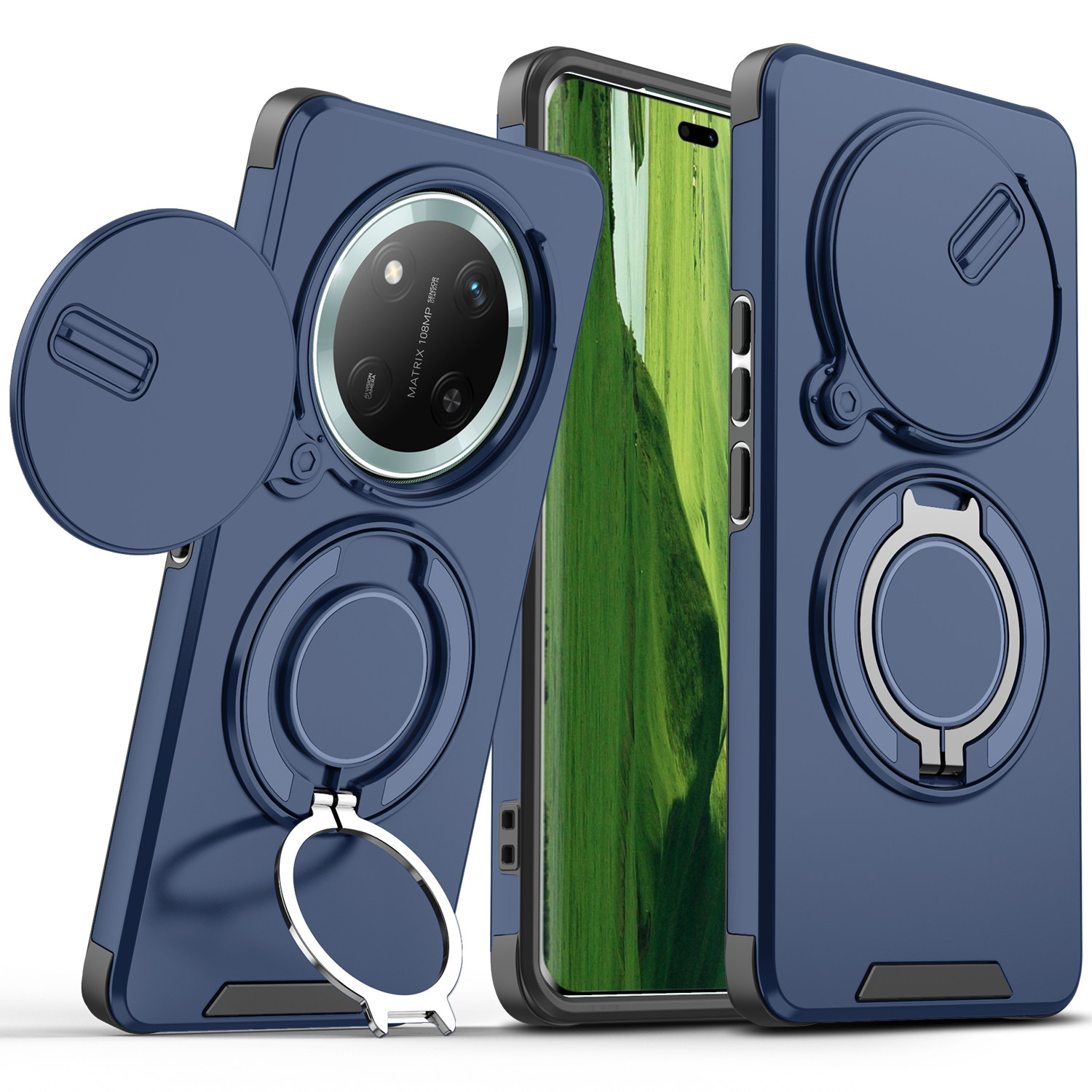 高级滑盖镜头适用荣耀X9D手机壳360旋转指环扣X9C全包x7d支架一体X9B摄像头推拉窗400pro新款防摔smart保护套图片