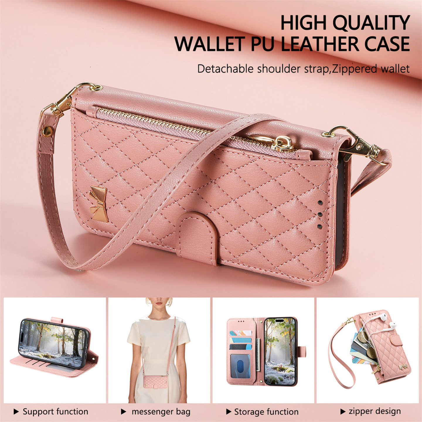 适用OPPO Reno14/13F/12/11手机壳带挂绳翻盖皮套Find X8S全包边防摔背带A79男女Pro+可放卡A78钱包斜跨新款