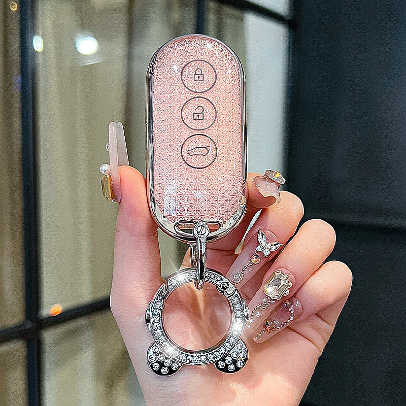 适用问界m9钥匙套m7焕新版华为汽车aito专用配件M5包扣水晶保护壳