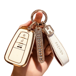 适用丰田新凯美瑞钥匙套卡罗拉亚洲龙高档女包雷凌奕泽C-HR男壳扣