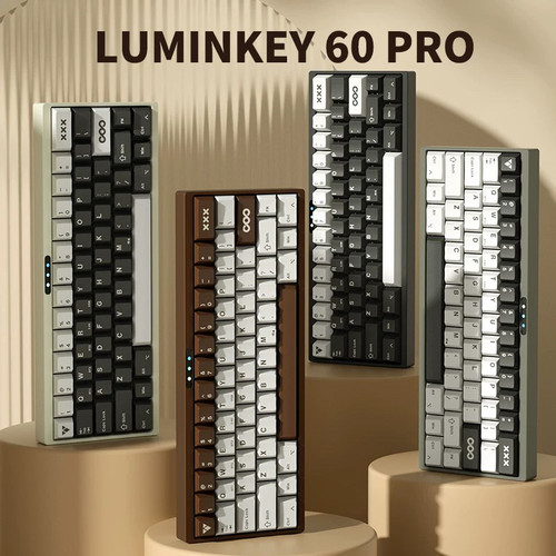 LUMINKEY 60PRO机械键盘客制化无线键盘三模可无棉HIFI游戏铝坨坨