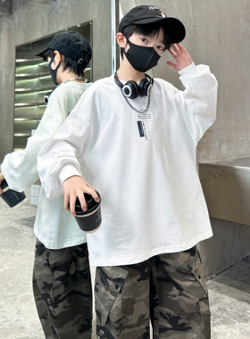 男童T恤长袖舒适春秋季儿童色打底衫宝宝内搭小童休闲百搭上衣潮8