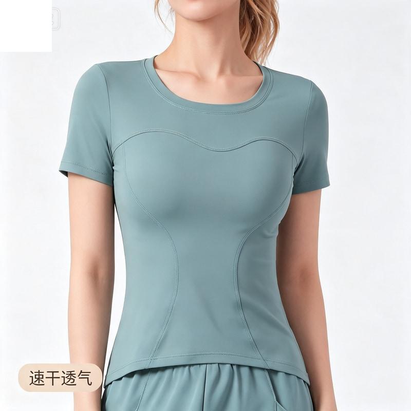 高级感瑜伽服女健身跑步运动速干透气短袖T恤紧身显瘦上衣夏季ins
