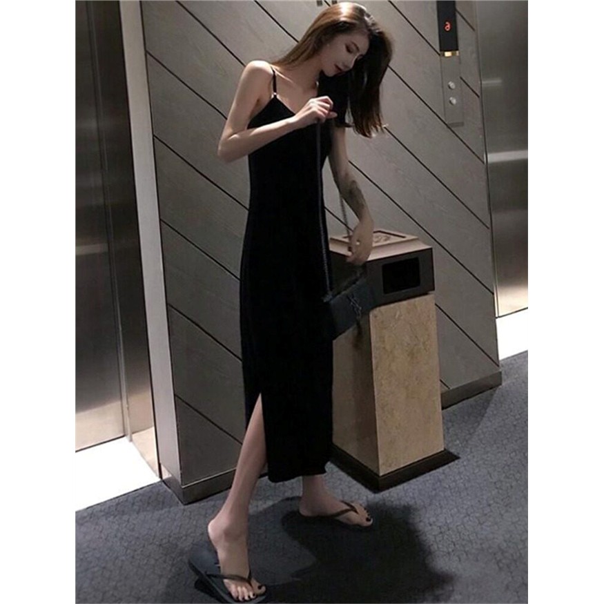 赫本小黑裙黑色高冷御姐