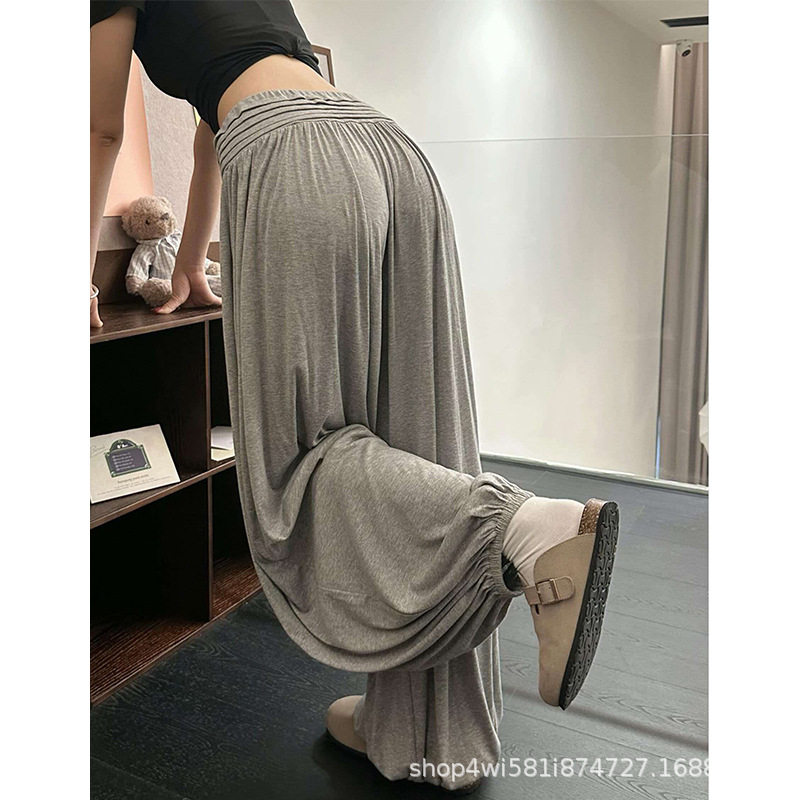 灰色束脚灯笼裤女夏薄款韩系