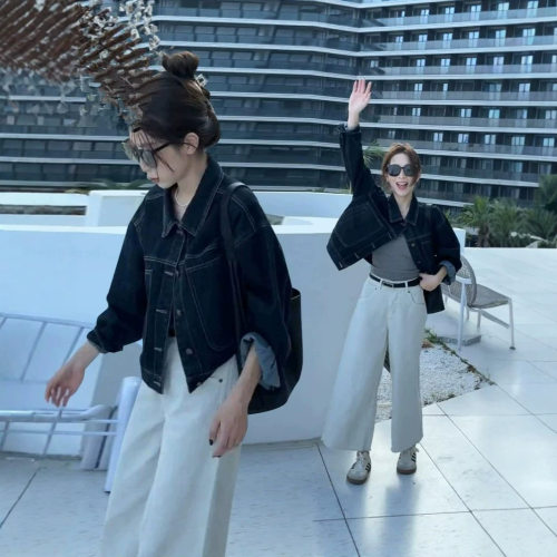 小个子休闲牛仔外套女2026春秋新款韩版时尚休闲宽松短款夹克上衣
