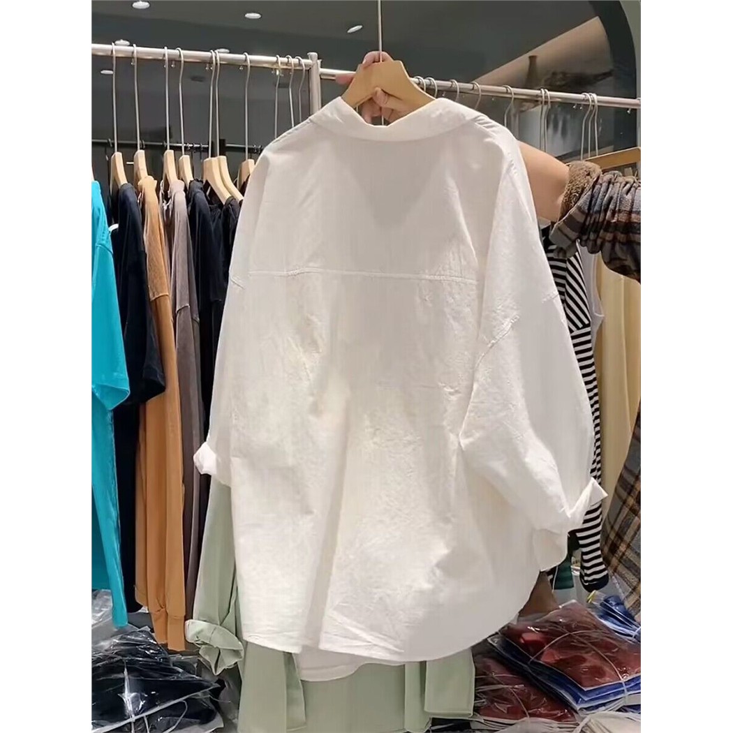 白衬衫女中长版上衣轻熟